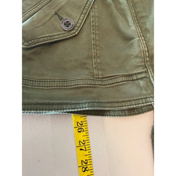 Hollister Womens Olive Green Military Style Utility Jacket Front Button Small - Picture 7 of 11